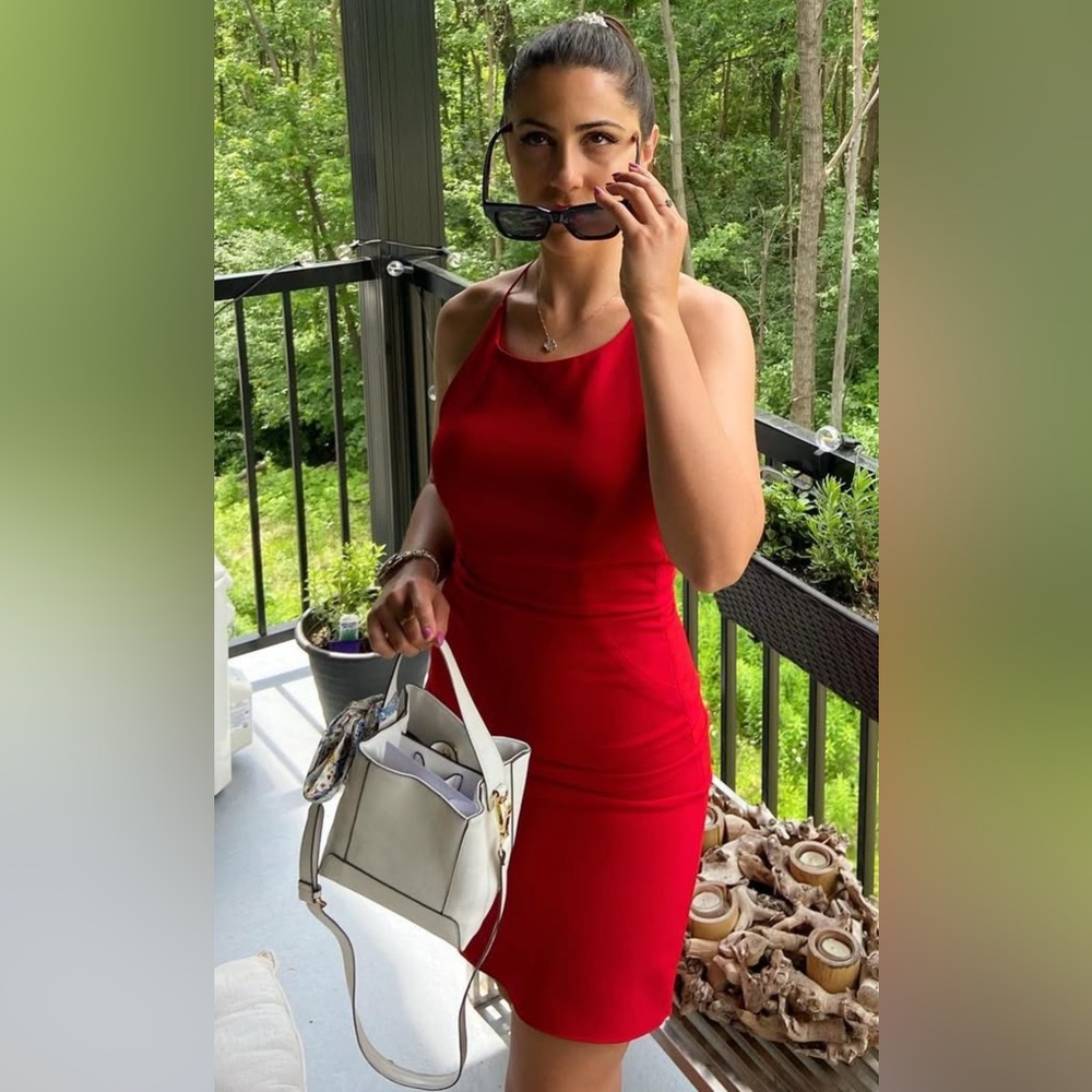 Red Spaghetti Strap Slip Dress for Cocktail